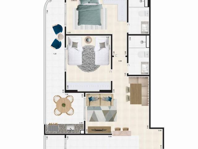 #V2874 - Apartamento para Venda em Praia Grande - SP