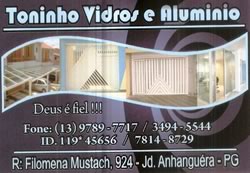 Toninho Vidros e Alumínio